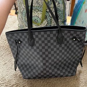 Daisy Rose checkered black tote bag